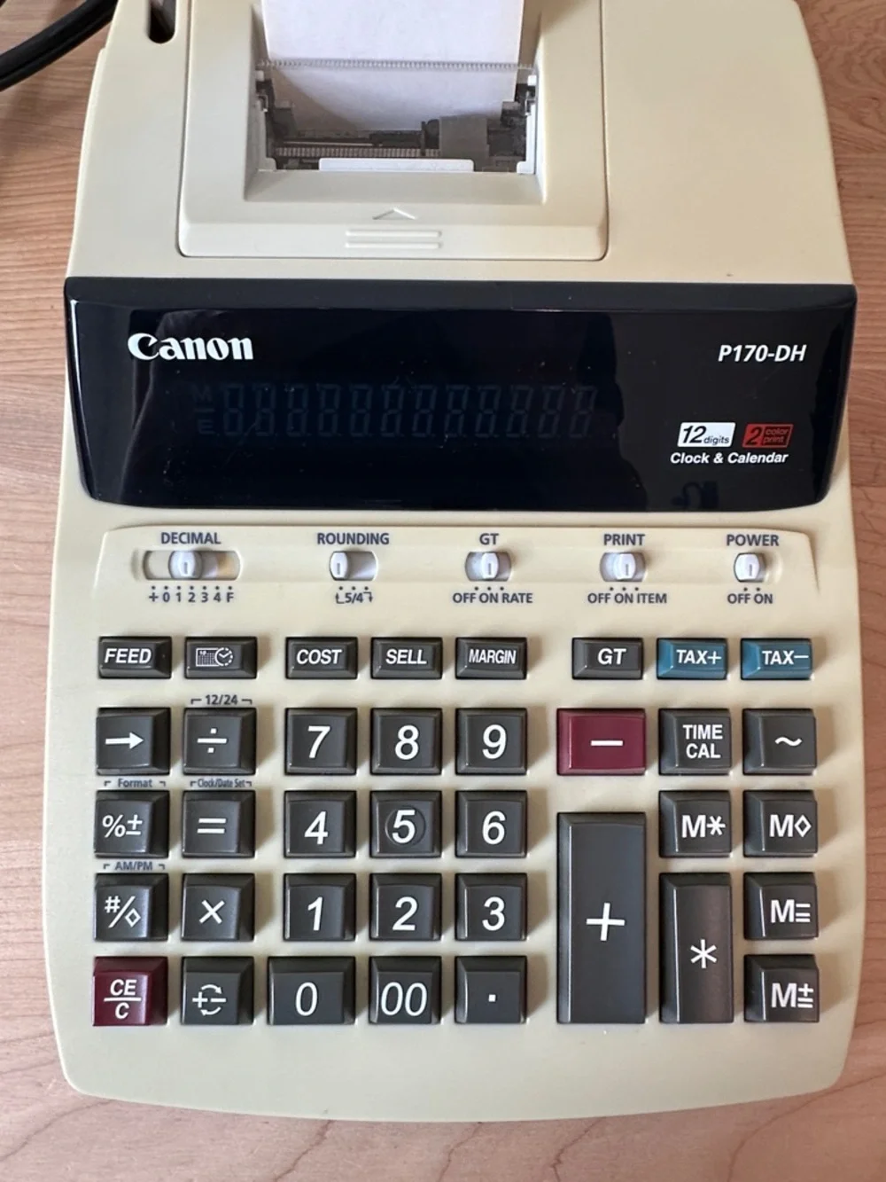 Canon Adding Machine P170-DH Printing Calculator 12 Digit 2 Color Printer - Picture 5 of 15